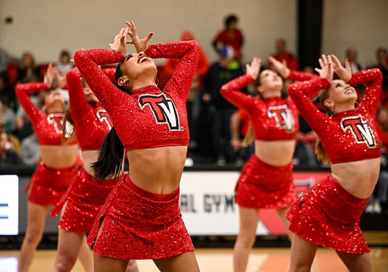 cardettes dancing at basketball game